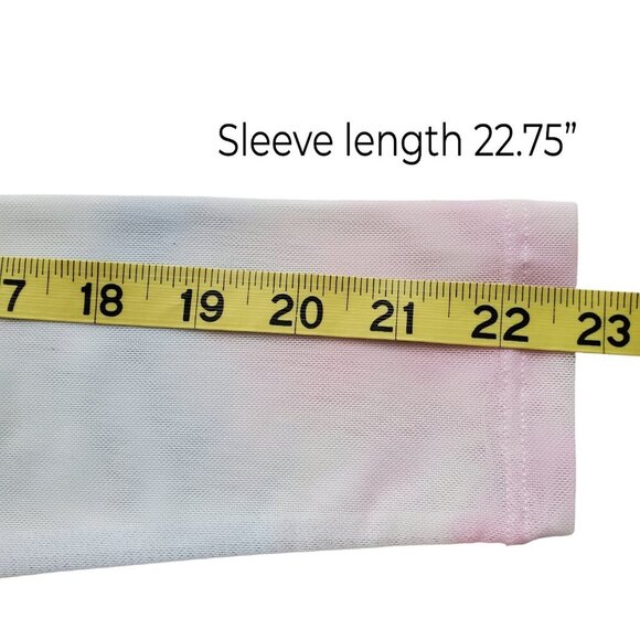 Fairycore Mesh 2-piece Pastel LS Tee over Matching Cami with Rhinestones Size M - Picture 13 of 16